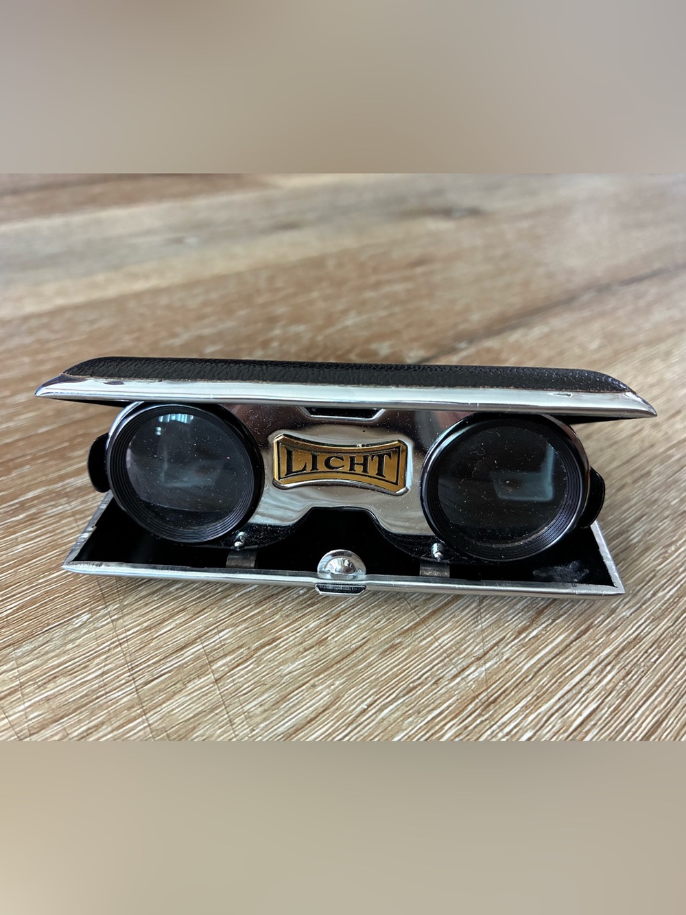 VINTAGE LICHT BRAND Compact Folding Opera Glasses Binoculars Japan, COATED LENS